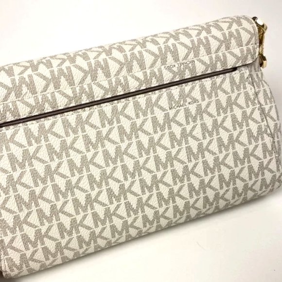 LAST ONE NWT Michael Kors Logo Crossbody Convertible Bag Ivory Pink Shoulder Bag - Picture 11 of 11